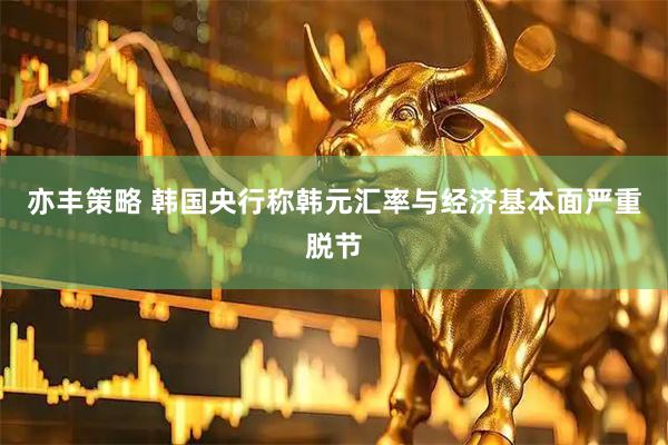 亦丰策略 韩国央行称韩元汇率与经济基本面严重脱节
